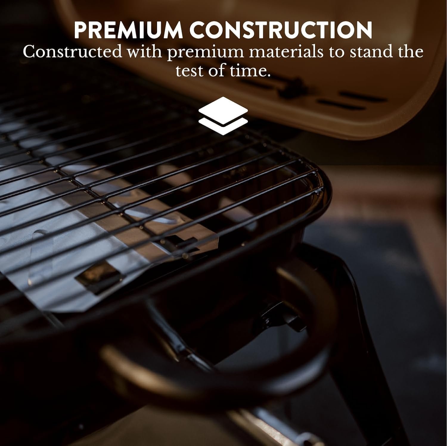 GasOne Tabletop Propane Grill – Portable Grill Propane with Heat Resistant Handles, Large Cooking Surface – User Friendly Temperature Control Knob Portable Gas Grill for RV, Camping, Home – Tan Brown - Image 4