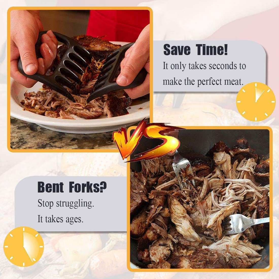 Meat Claws for Pulled Pork Smoking Meat Shredder Bear Caws Grilling Accessories Gifts for Men(2pcs) - Image 5