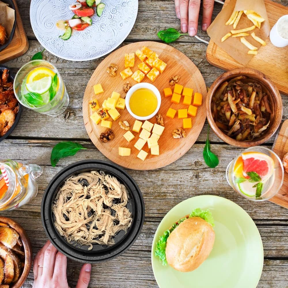 Chicken Shredder Shred Machine Meat Shredder Meat Shredding Tool with Handles and Non-Skid Base Mat Suitable for Pulled Pork Red Beef Chicken Alternative to Bear Claws 1pc 8inch Black - Image 7