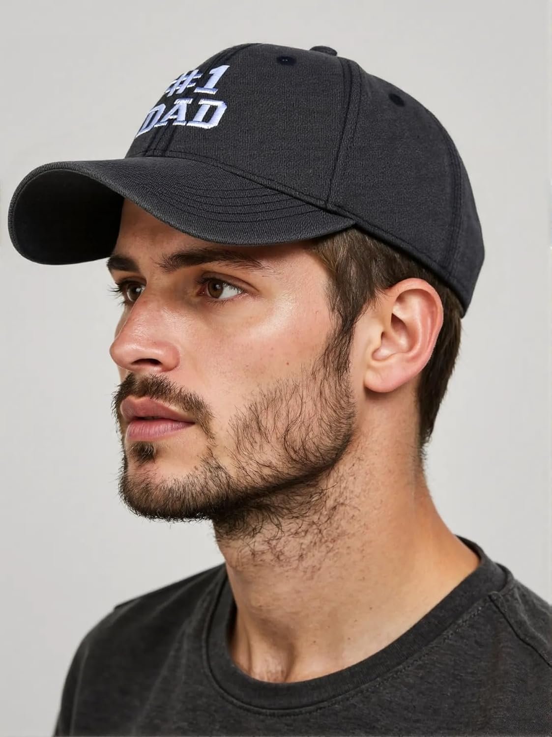 Daddy Hat - #1 Dad Hat Baseball Caps Adjustable Denim Outdoor Snapback for Husband Papa - Image 3
