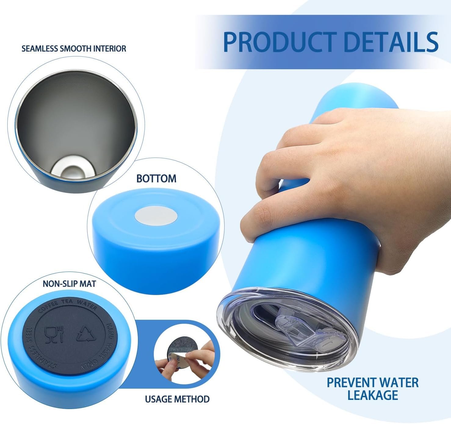 16 Pack Skinny Tumblers 20oz Bulk Straight Stainless Steel Double Wall Vacuum Insulated Tumbler with Lid and Straw & Silicone Base for Travel, DIY, 16 Colors - Image 3