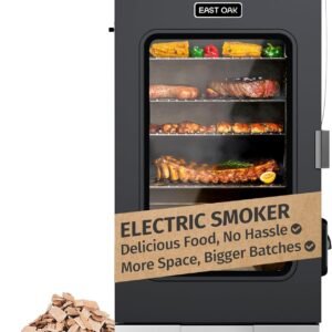 EAST OAK 30″ Electric Smoker for Outdoors | Built-in Meat Probe & Up to 6× Longer Smokes on a Single Load | Side Chip Loader for Uninterrupted Smoking | Bigger Batches with 725 sq in Cooking Area