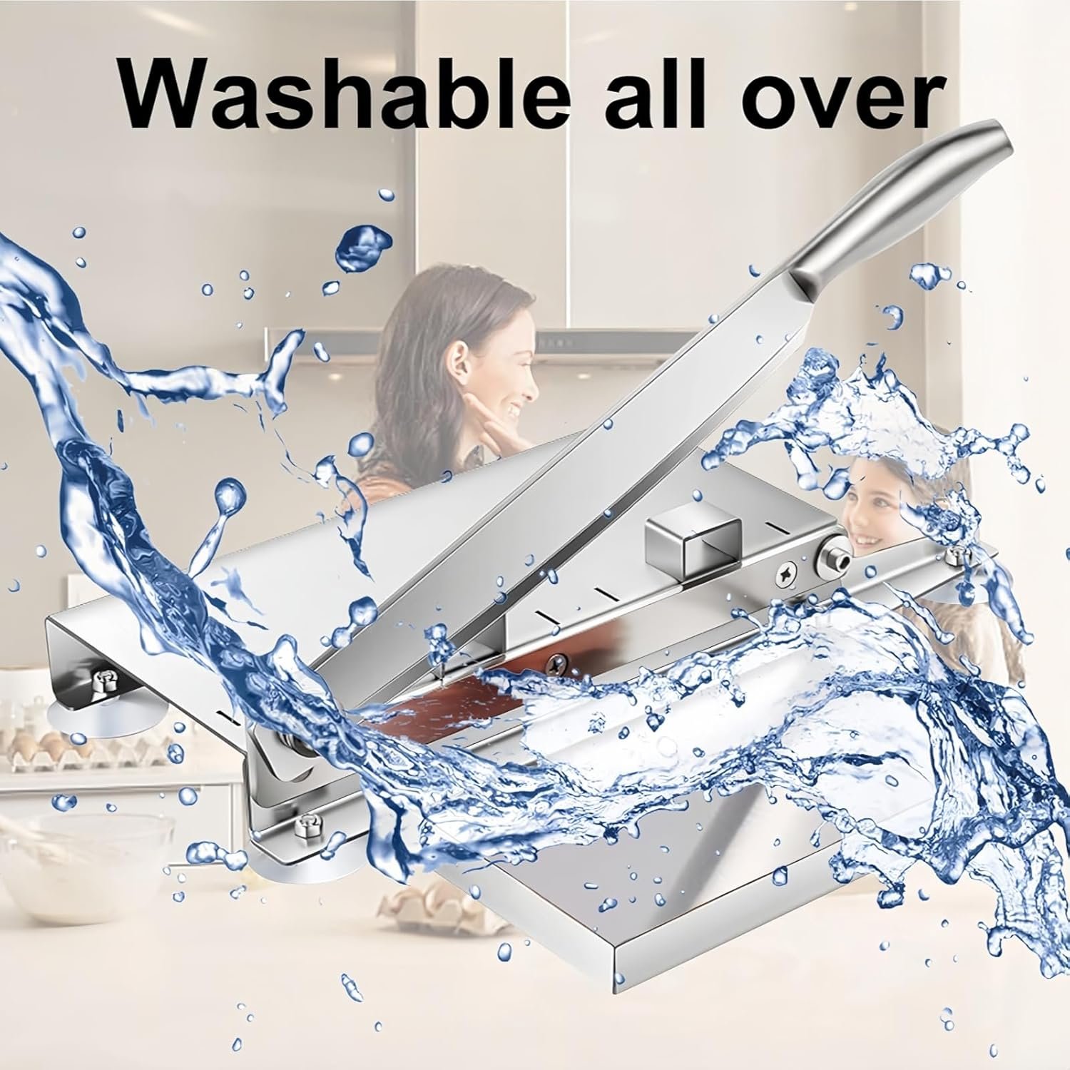 YOUMEHE 20 Inches - Stainless Steel Bone Cutter, 2 Sharp Blades-Replaceable blades, Meat Cutter for Frozen Chicken Fish or Steak, Manual Meat Slicer, Home and Commercial Cooking - Image 4