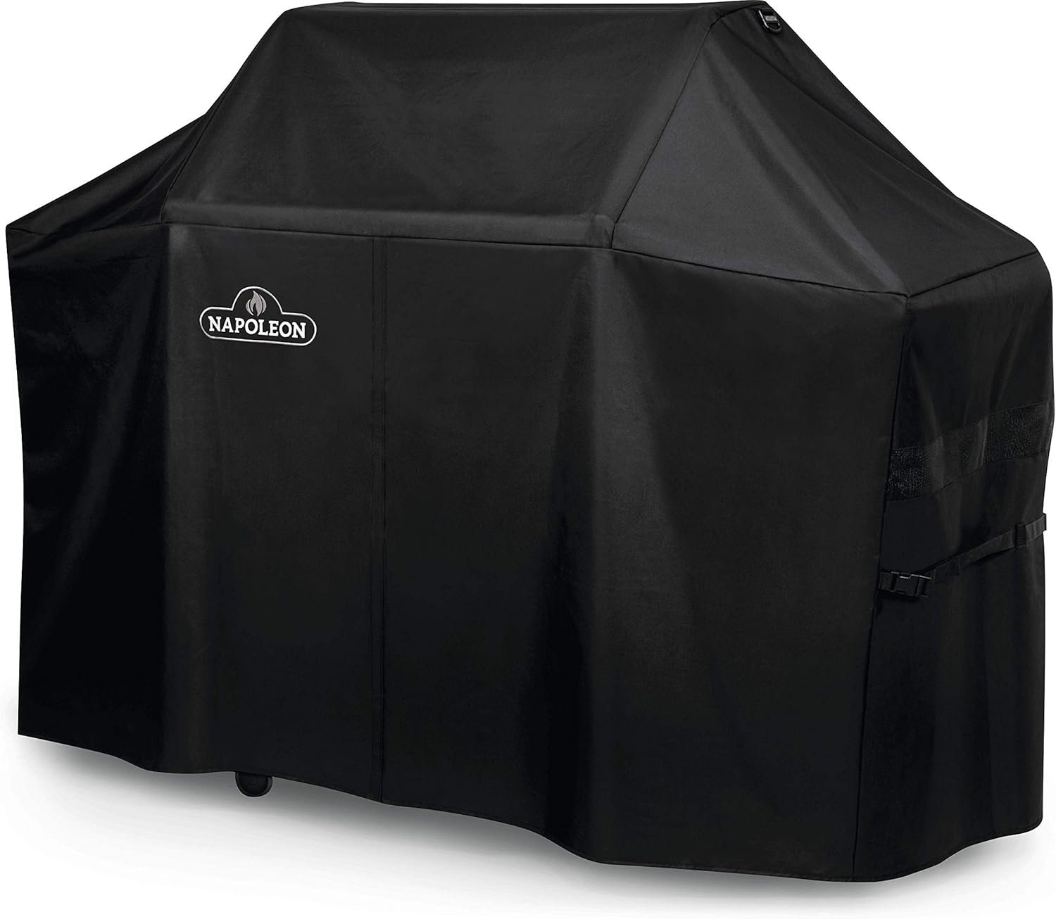 Napoleon BBQ Grill Cover for Prestige PRO 500 and Prestige 500 - Black BBQ Cover, Water Resistant, UV Protected, Air Vents, Velcro Closure, Hanging Loops, Adjustable Buckled Straps To Secure Cover - Image 2