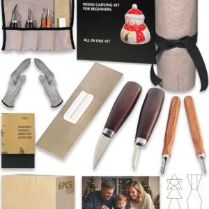Wood Carving Kit for Beginners Whittling Kit with Template & Video Tutorials for Kids and Adults Wood Carving Tools with Carving Knives Basswood Carving Blocks Christmas Halloween Gifts
