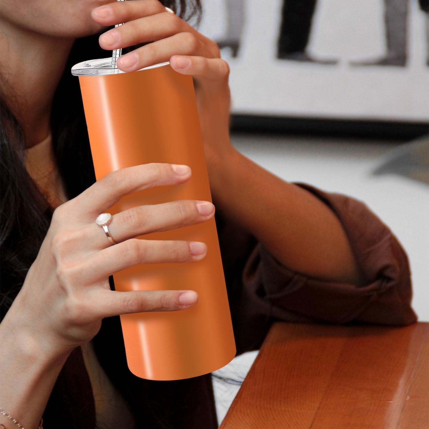 16 Pack Skinny Tumblers 20oz Bulk Straight Stainless Steel Double Wall Vacuum Insulated Tumbler with Lid and Straw & Silicone Base for Travel, DIY, 16 Colors - Image 8