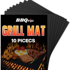 Grill Mats for Outdoor Grill, (10 pcs) Non Stick BBQ Grill Mat Grilling Mat, BBQ Grilling Accessories, Heavy Duty, Reusable and Easy to Clean, Grill Sheets for Gas Charcoal and Electric BBQ
