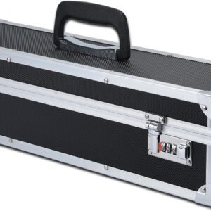 Chef’s Knife Case Aluminum Hard Case with Dual Combination Locks Cultery Carrier Portable Knife Organizer Block Holders Protectors With 8 Slots Can Hold Home Black