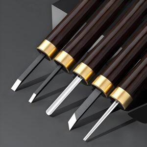 BAIQI Carve Tool Set High Carbon Steel Sharp Engrave Kit 5 Pcs Hand Carve Tool Kit for Wood Soap Stone Seal Sculpture Engraving Cutting Knife Set DIY Craft