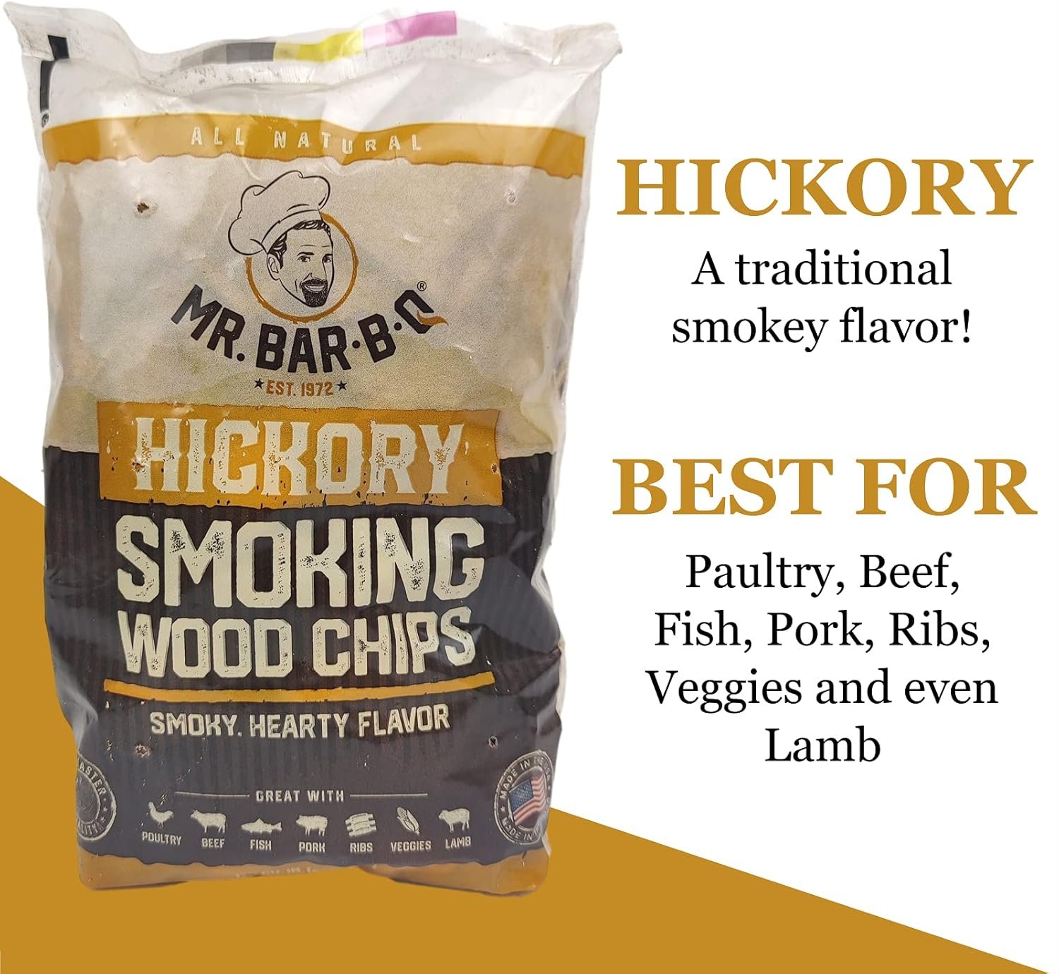 Wood Smoker Chips Bundle of 3 Flavors - Apple, Mesquite & Hickory Wood Chips by Mr. Bar-B-Q, Can be Used on Gas & Charcoal Grill, Variety of Flavors for Smokers, Grilling, BBQ, Camping(3 x 1.6 Lb Bag) - Image 3