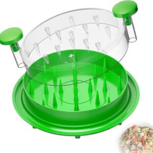 Chicken Shredder Tool Twist – Large Meat Shredder with Brush Lid 8 Strong Suction Cups, BPA-Free, Ergonomic Handle for Easy Pulled Chicken Beef Pork (Green)