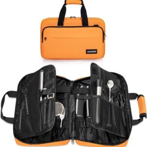 Chef Knife Bag, 25 Total Pockets Knife Storage Case For Professional Chefs, Knife Carrying Case, Knife Carrier Travel Bag for Knives and Kitchen Utensils, Bag Only