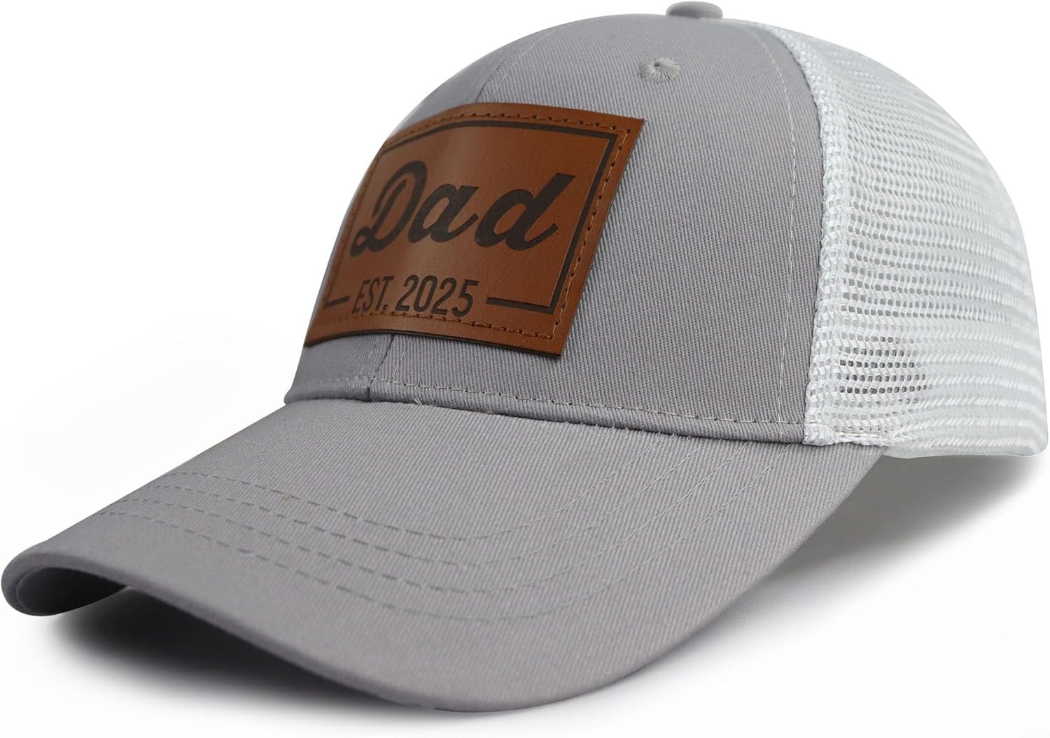 Goyklrb Funny Dad Est 2025 Trucker Hat for Men, Adjustable Leather New Daddy Gifts Baseball Cap - Image 2