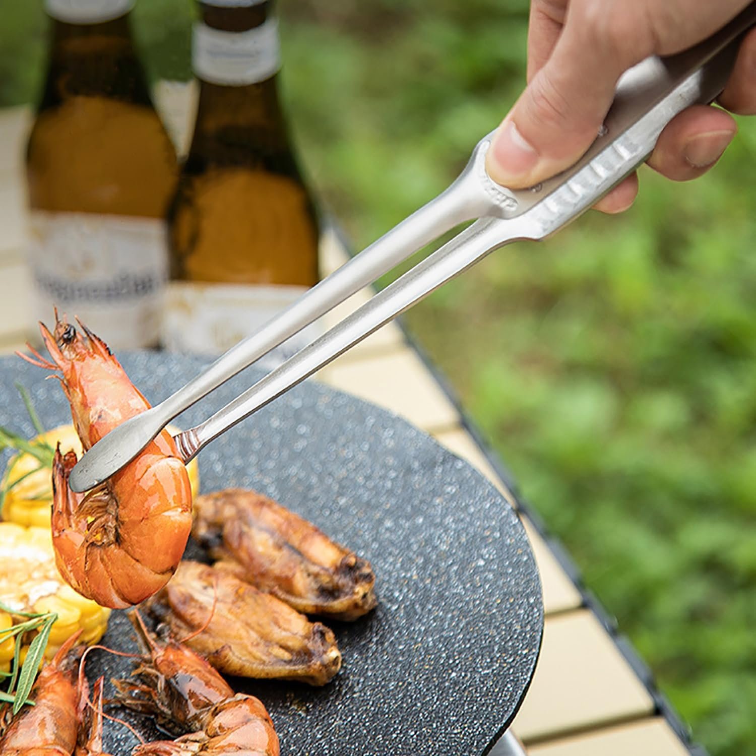 JETKONG Stainless Steel Kitchen Tongs, Serving Tongs for Cooking, 10.6" Metal Food Tongs with Non-Slip Comfort Grip, Non-Stick Cooking Tongs Heat Resistant BBQ Tong Grill Tong for Barbecue Grilling - Image 6