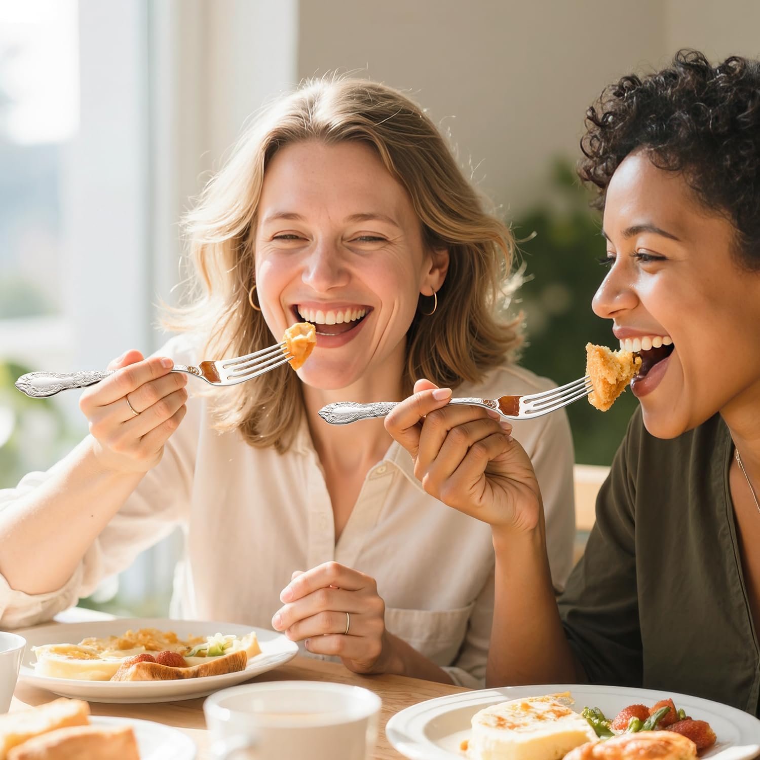 KINGSTONE Vintage Carved Silverware Set, 60-Piece 18/10 Stainless Steel Flatware Cutlery Set with Retro Royal Thick Handle, Tableware Utensils for Home, Restaurant, party, Wedding, Dishwasher Safe - Image 9