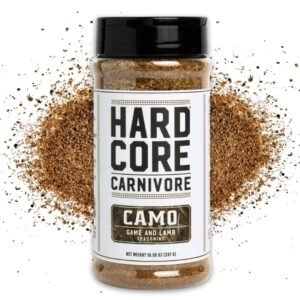 Hardcore Carnivore Camo – Wild Game and Lamb Seasoning (10.5 oz Shaker) Bold Texas-Made Spice Blend for Venison, Elk, Duck, Lamb and More