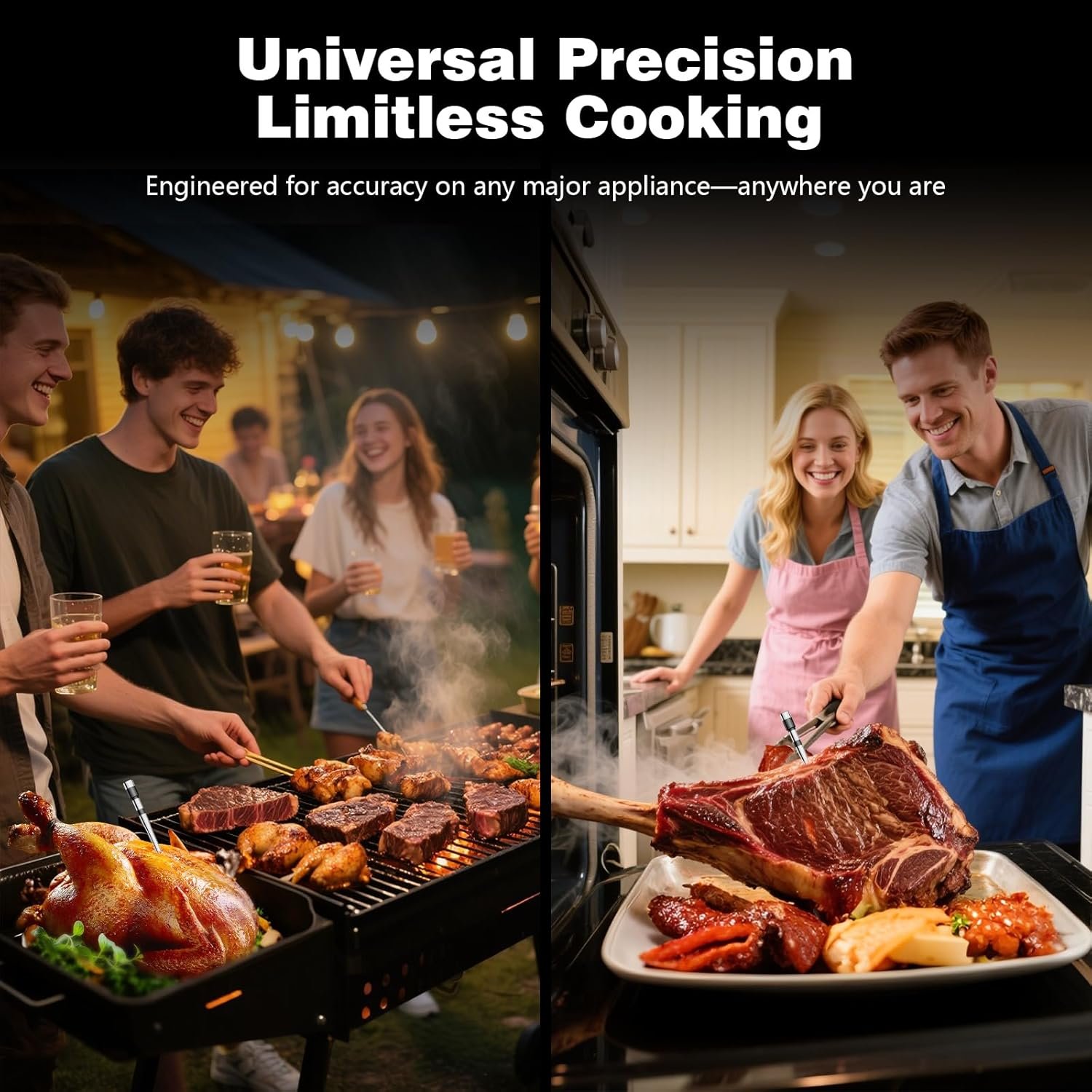 Bluetooth Meat Thermometer Digital – Wireless Smart Digital Meat Thermometer for Grilling, BBQ, Oven, Smoker, Air Fryer, and Kitchen – Perfect for Steak, Chicken, Turkey – App with Delicious Recipes - Image 4