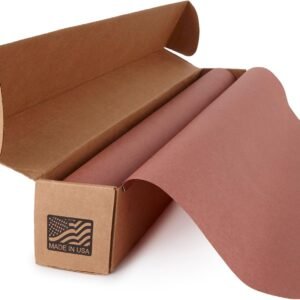 Pink Butcher Paper Roll with Dispenser Box, 120′ Foot Peach Colored Paper for Smoking & Freezing Brisket, Ribs, BBQ