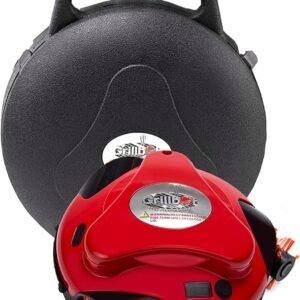 Grillbot Automatic Grill Cleaning Robot with Nylon Brushes, BBQ Grill Cleaner, Grill Brush, Grill Scraper, BBQ Accessories (Red Grillbot + Carry Case)