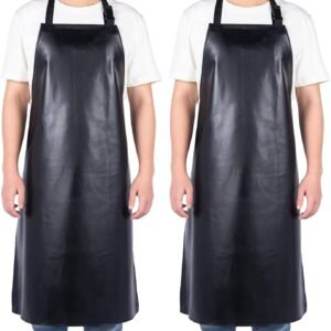 Homsolver 2 Pack Waterproof Rubber Vinyl Apron for Unisex Adult, Lightweight Chemical Resistant Industrial Work Apron