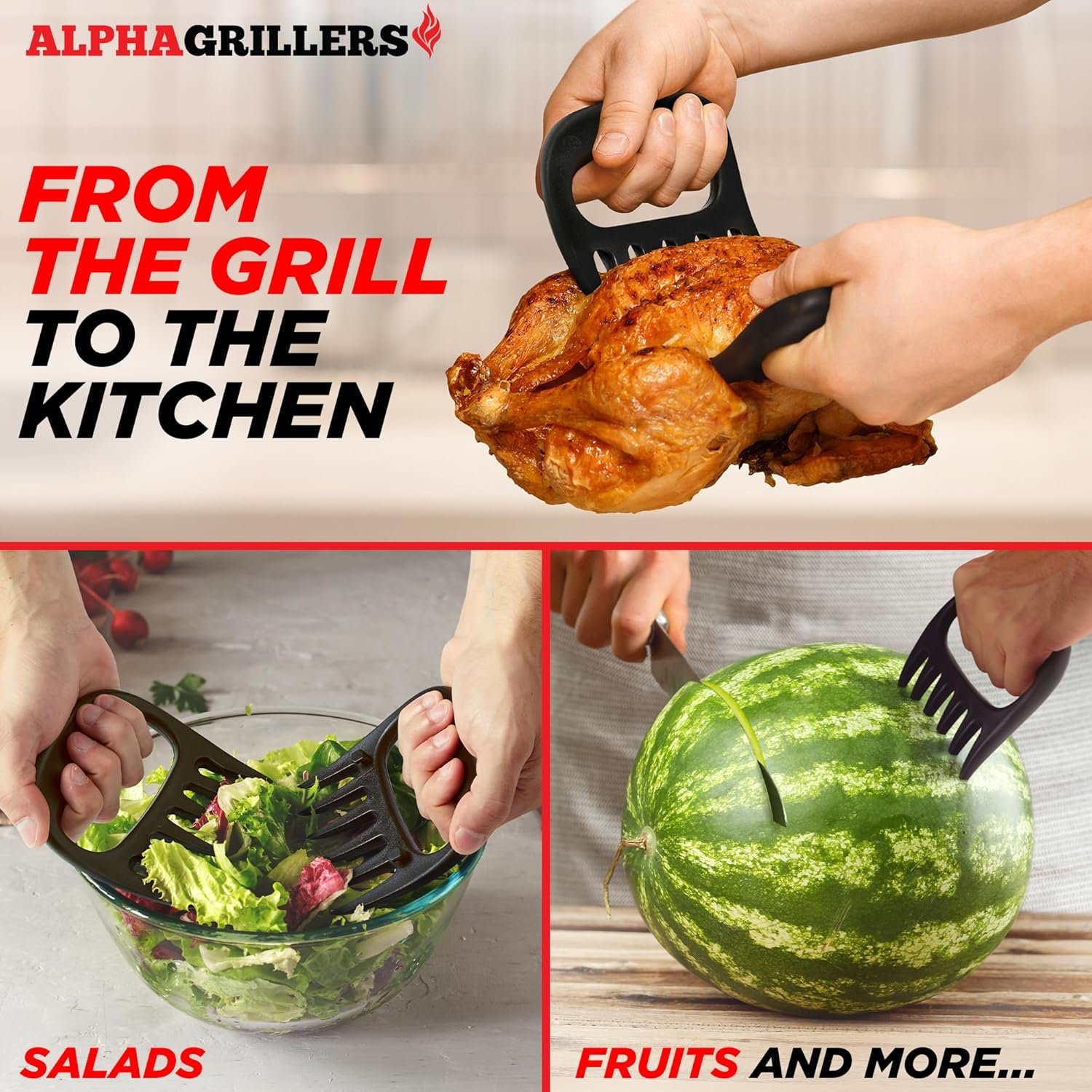 Alpha Grillers Meat Shredder Claws - Grilling Accessories Gifts for Men Dad Him Husband Son Boyfriend Birthday - BBQ Accessories Grill Puller for Cooking Shredding Barbecue Smoker Pulled Pork Chicken - Image 4