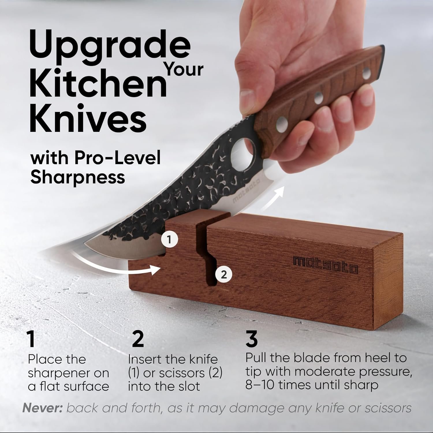 Knife Sharpener, Kitchen & Pocket Knife Sharpener, Knives Blade Sharpening, Chef Knives & Scissors Sharpening, afilador de cuchillos 7.09" x 1.97" - Image 6