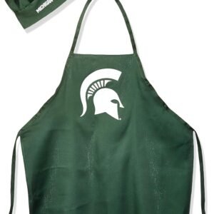 Pro Specialties Group NCAA Michigan State Spartans Mens Chef Hat & Apron, Full Color Team Logo, one size