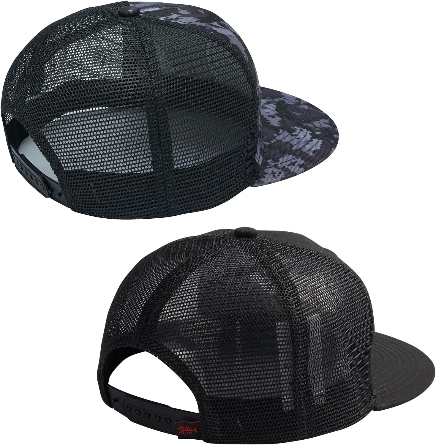 BASSDASH 2 Pack Flat Brim Trucker Cap Adjustable Snapback Hat Mesh Back for Men Women Fishing Hunting - Image 4