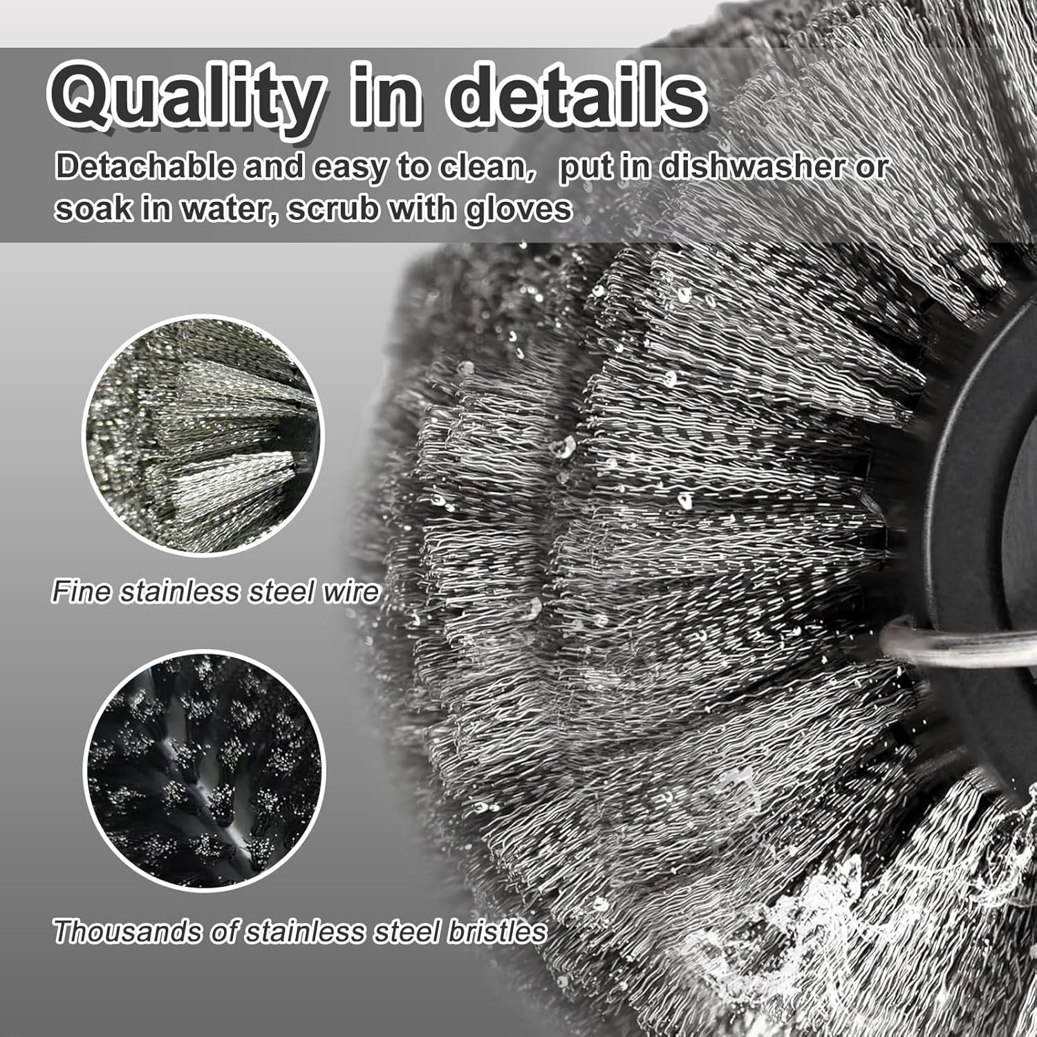 Electric BBQ Grill Brush, Cordless & Rechargeable Power Grill Brush, 180° Adjustable 360° Rotating Electric Grill Cleaner, Automatic Grill Cleaning Tools for Accessories Outdoor,BBQ Gift Idea (Black) - Image 3