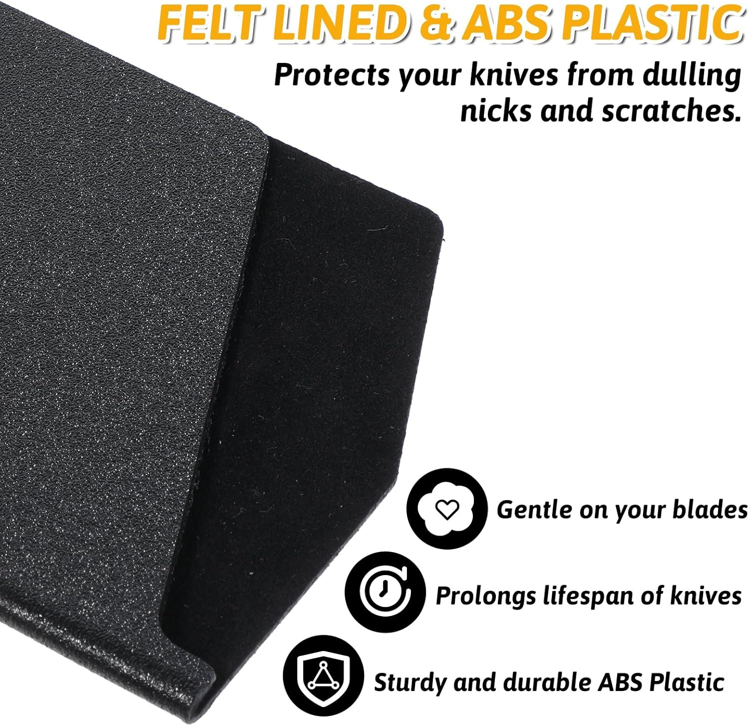 Cleaver Edge Guard 7.5” X 3.5” Abs Cleaver Cover Wide Knife Protector Sleeve for Chinese Kitchen Knifes, Durable Felt Lined Knifes Protector Sleeves - Image 2