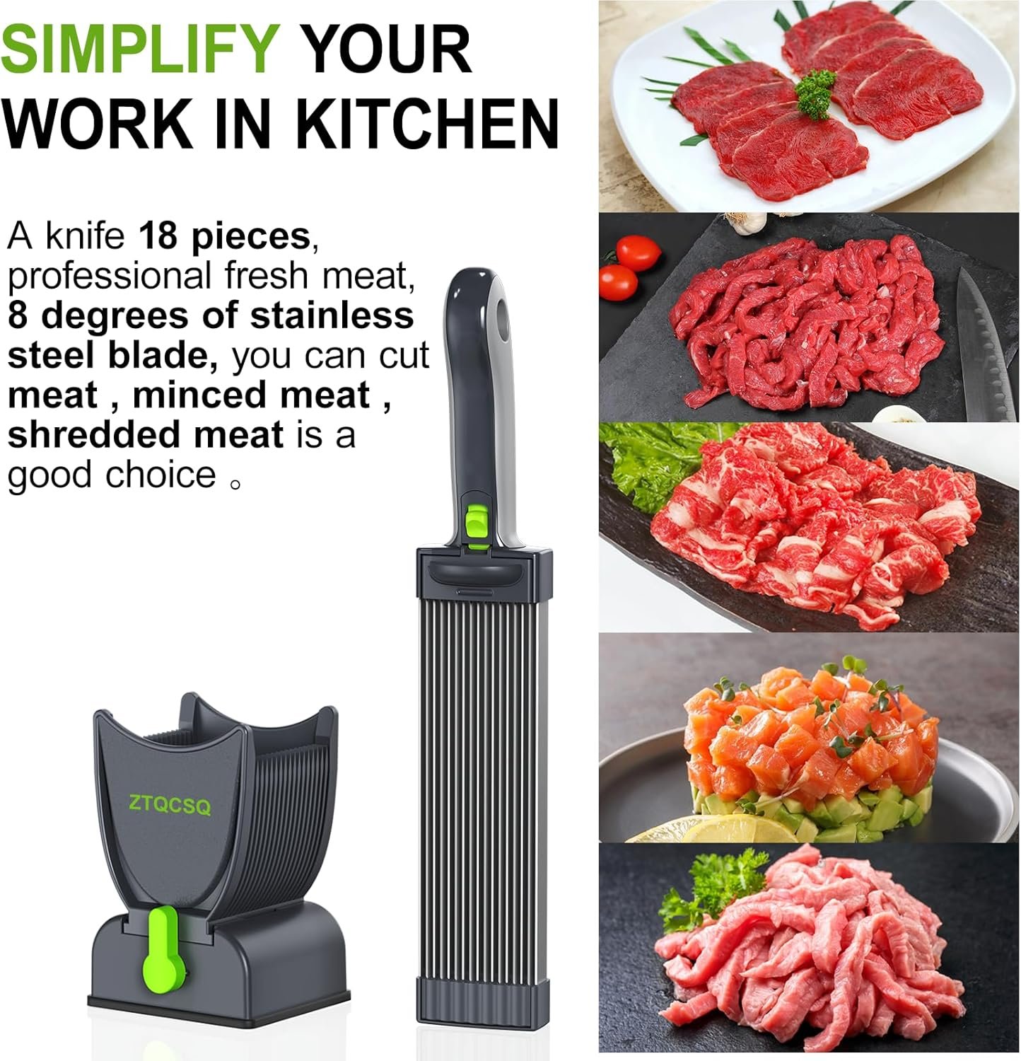 Fresh Meat Slicer Cleaver, Thickness Adjustable 2 or 4 mm, Manual Fresh Meat Cutter, Fresh Meat Slicing Shredding, Fresh Beef Pork Mutton for Home Cooking BBQ Hot Pot Meat Slicer, Meat Cleavers - Image 4