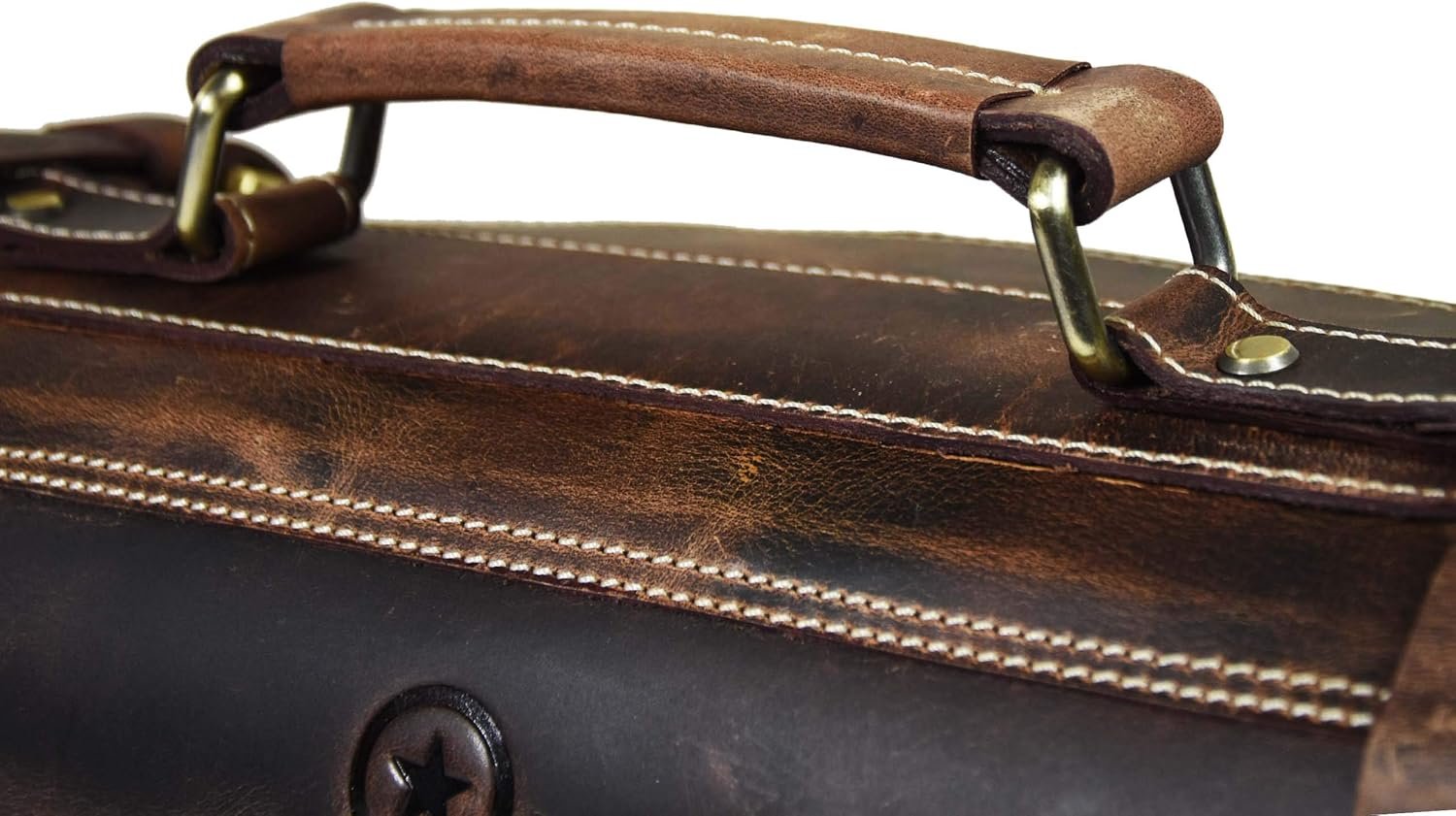 Leather Knife Roll Storage Bag, Elastic and Expandable 10 Pockets, Adjustable/Detachable Shoulder Strap, Travel-Friendly Chef Knife Case (Dark Brown, Leather) - Image 8