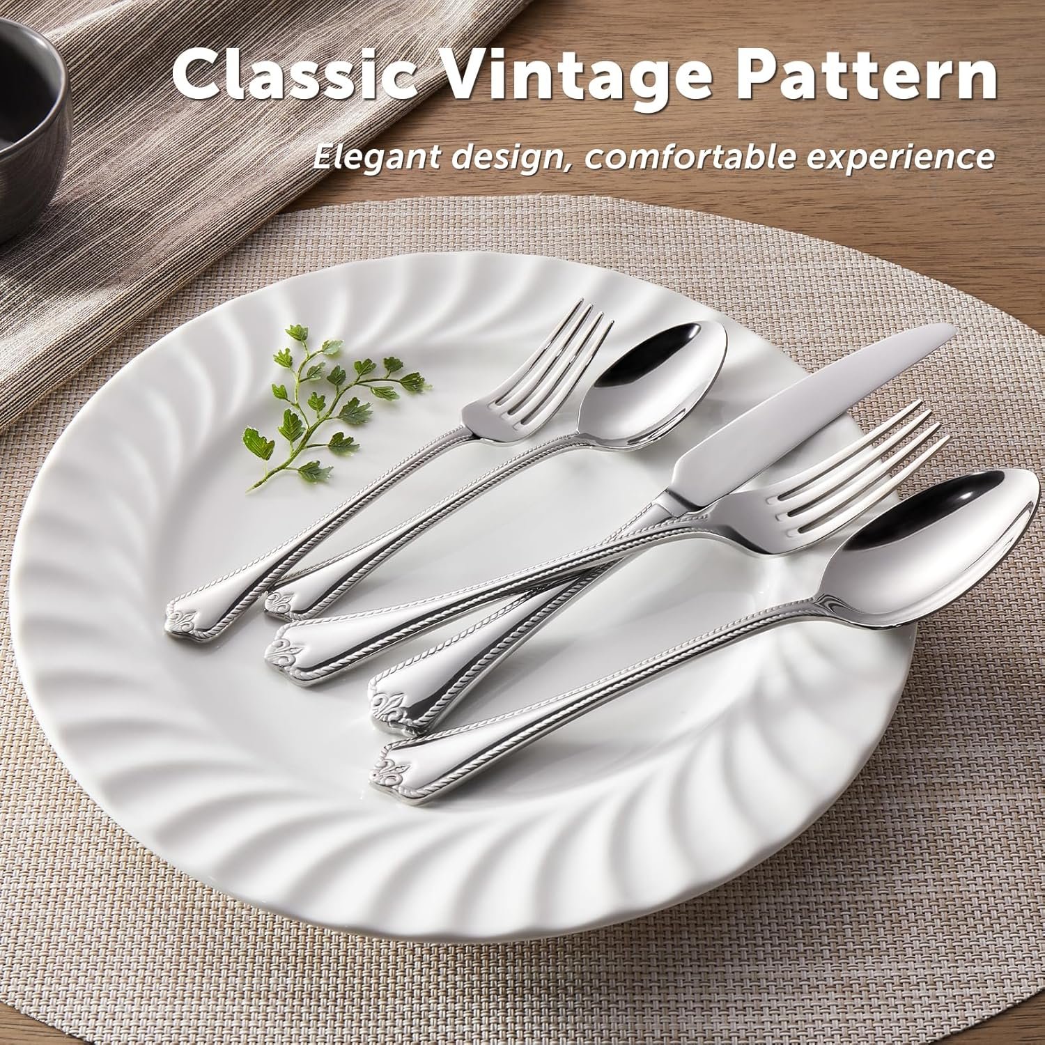 KINGSTONE Silverware Set, 30-piece 18/10 Stainless Steel Flatware Set Cutlery Set for 6, for Kitchen, Home, Wedding, Party, Mirror Polished and Dishwasher Safe, Featured Gifts - Image 2