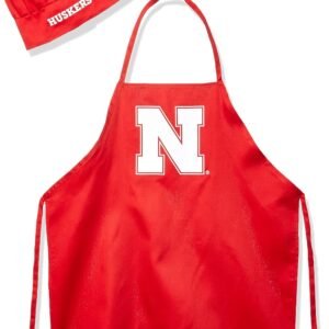 Pro Specialties Group NCAA Nebraska Cornhuskers Mens Chef Hat & Apron, Full Color Team Logo, One Size