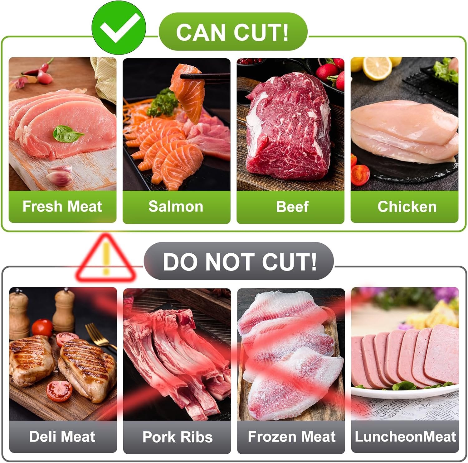 Fresh Meat Slicer Cleaver, Thickness Adjustable 2 or 4 mm, Manual Fresh Meat Cutter, Fresh Meat Slicing Shredding, Fresh Beef Pork Mutton for Home Cooking BBQ Hot Pot Meat Slicer, Meat Cleavers - Image 2