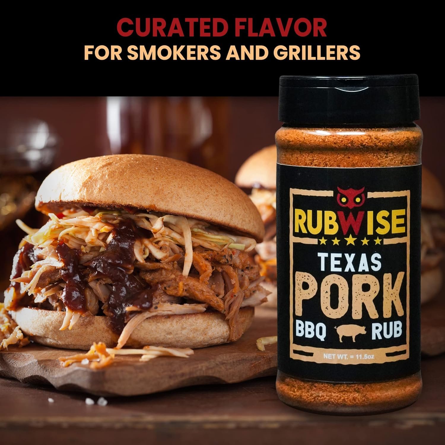 RubWise Texas Style BBQ Pork Rub (1lb) No MSG | Meat Barbecue Dry Rubs and Spices for Smoking and Grilling | Spice Blend Seasoning | Great on Spare Ribs, Tenderloin, Chops, Belly, Shoulder - Image 4