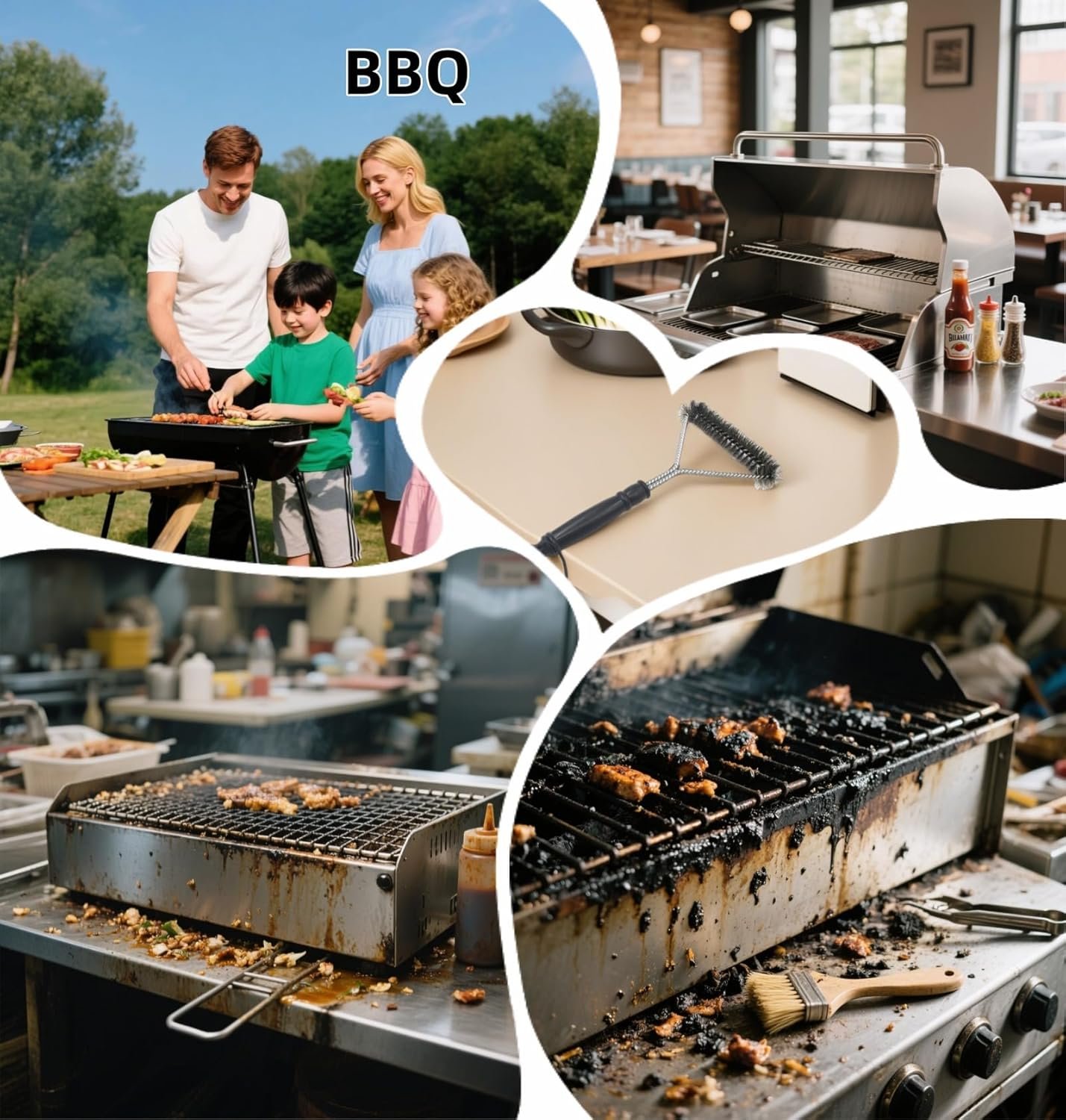 BBQ Bristles Grill Brush 12 Inch Heavy Duty Stainless Steel, Y Shape BBQ Brush with Long Handle & Extra Wide Head - Grill Cleaning Tool - Image 5