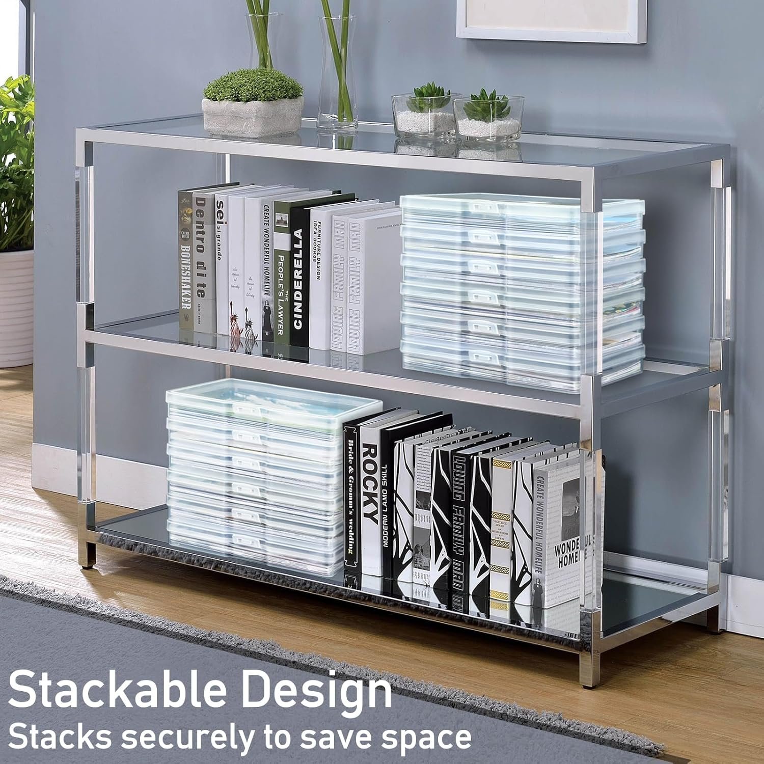 FAAYUCK Photo Storage Box 5 x 7 Inches, 6 Pack Photo Organizers and Storage, Acid-Free Picture Storage Container, Stackable Craft Keeper for Photos, Cards, Stamps, Scrapbooking, Office Supplies etc - Image 4