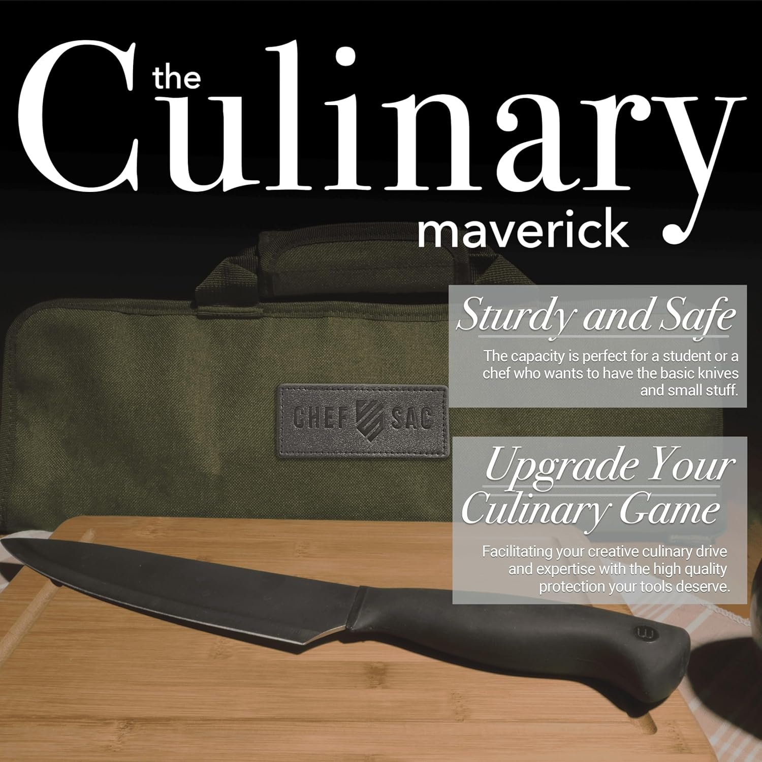 Chef Knife Bag Roll Bag Case | 8 Pockets for Knives & Kitchen Utensils | 2 Protective Flaps with Butcher Knife Pocket & Mesh Pocket | Durable Knife Case for Chefs & Culinary Students (Green) - Image 7