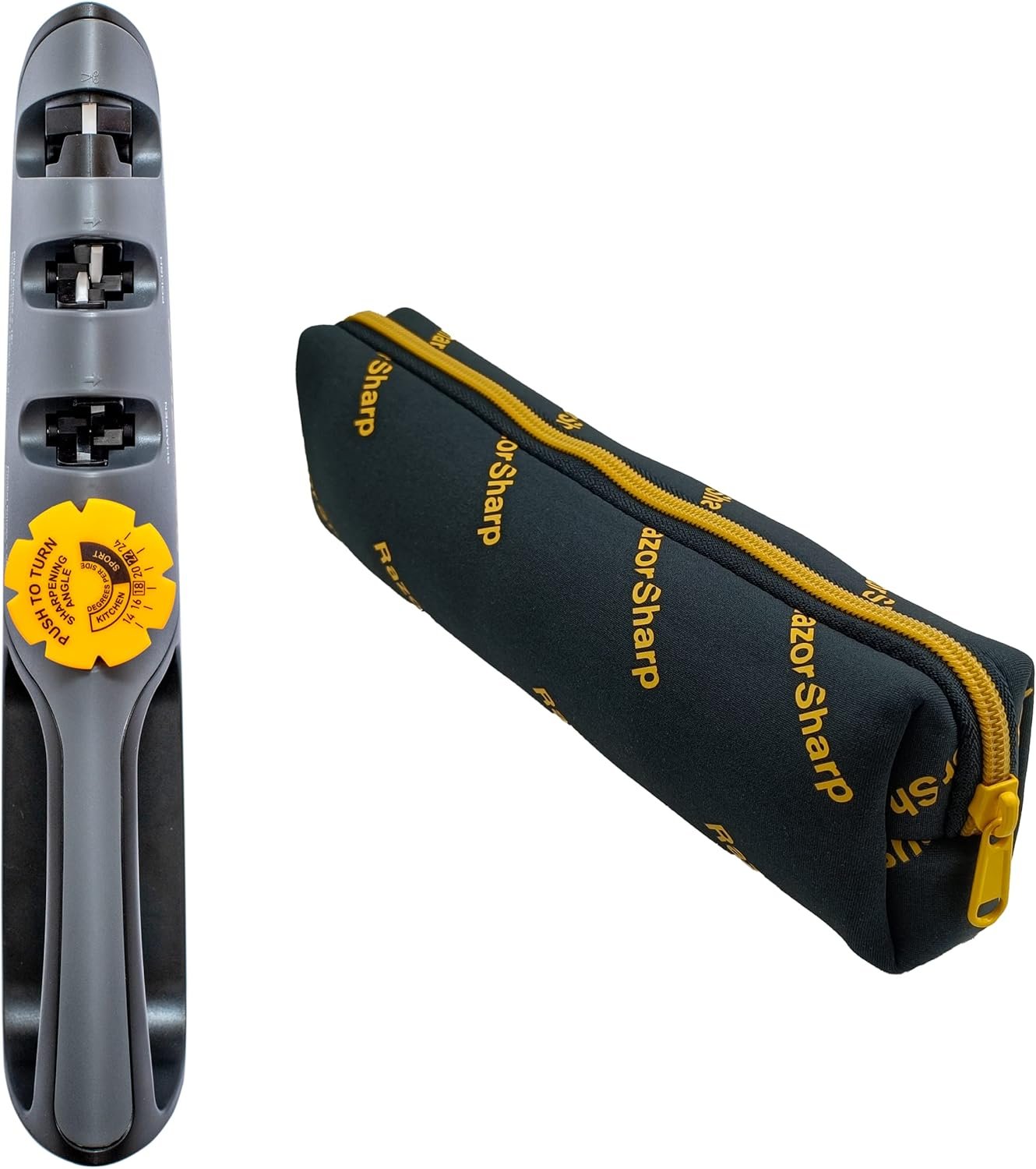 RazorSharp™ Knife Sharpener With Adjustable Angle Guide — Diamond-Coated Ceramic Sharpening Stones for All Knives Including Precision Kitchen, Professional, Chef's Knives — Non-Slip Rubber Edge Grip - Image 7