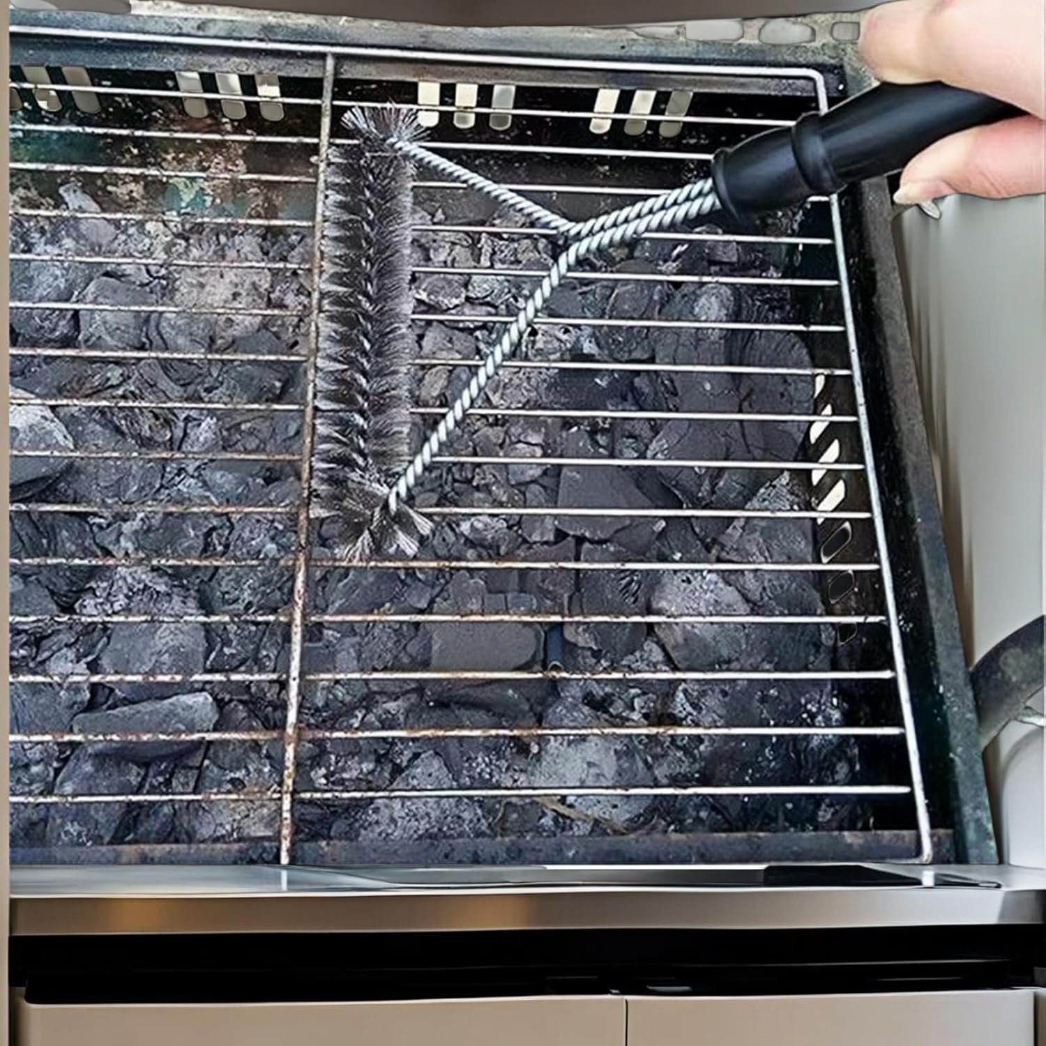 BBQ Bristles Grill Brush 12 Inch Heavy Duty Stainless Steel, Y Shape BBQ Brush with Long Handle & Extra Wide Head - Grill Cleaning Tool - Image 9