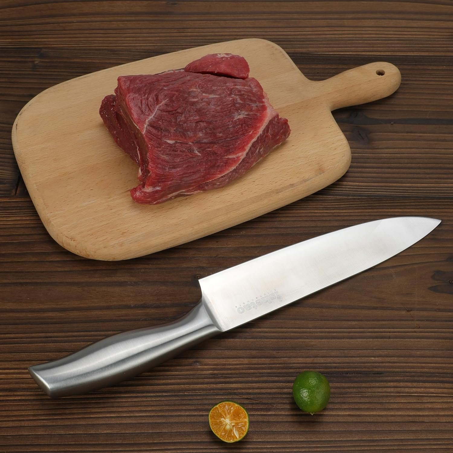 Knife Sets for Kitchen with Block, 15 Piece Kitchen Knife Set, Ultra Sharp Chef Knife Set for Kitchen, High Carbon Stainless Steel Knife Block Set with Sharpener, Silver - Image 3