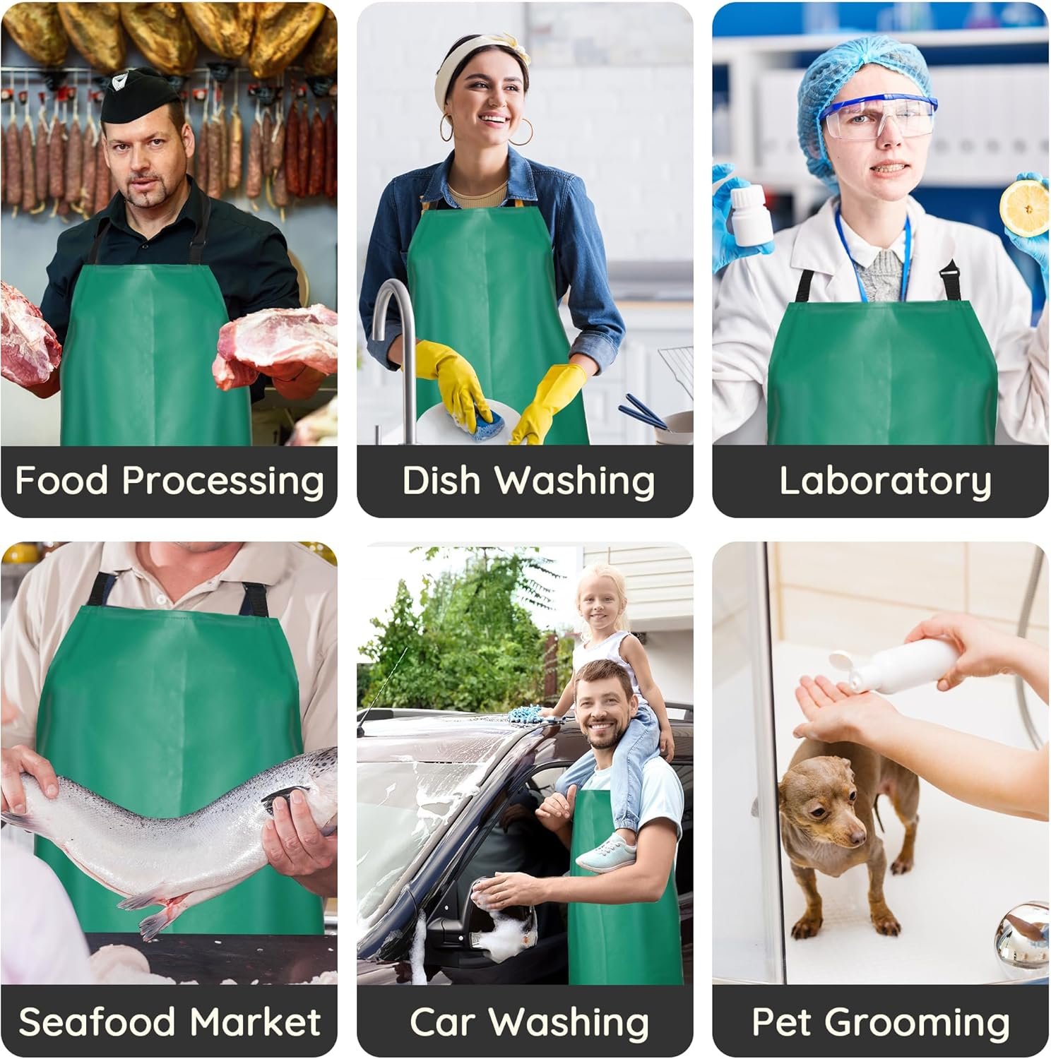 Thicker Rubber Apron, Extra Long Adjustable Apron, Heavy Duty Oil&Chemical Resistant Waterproof Work Aprons - Image 6