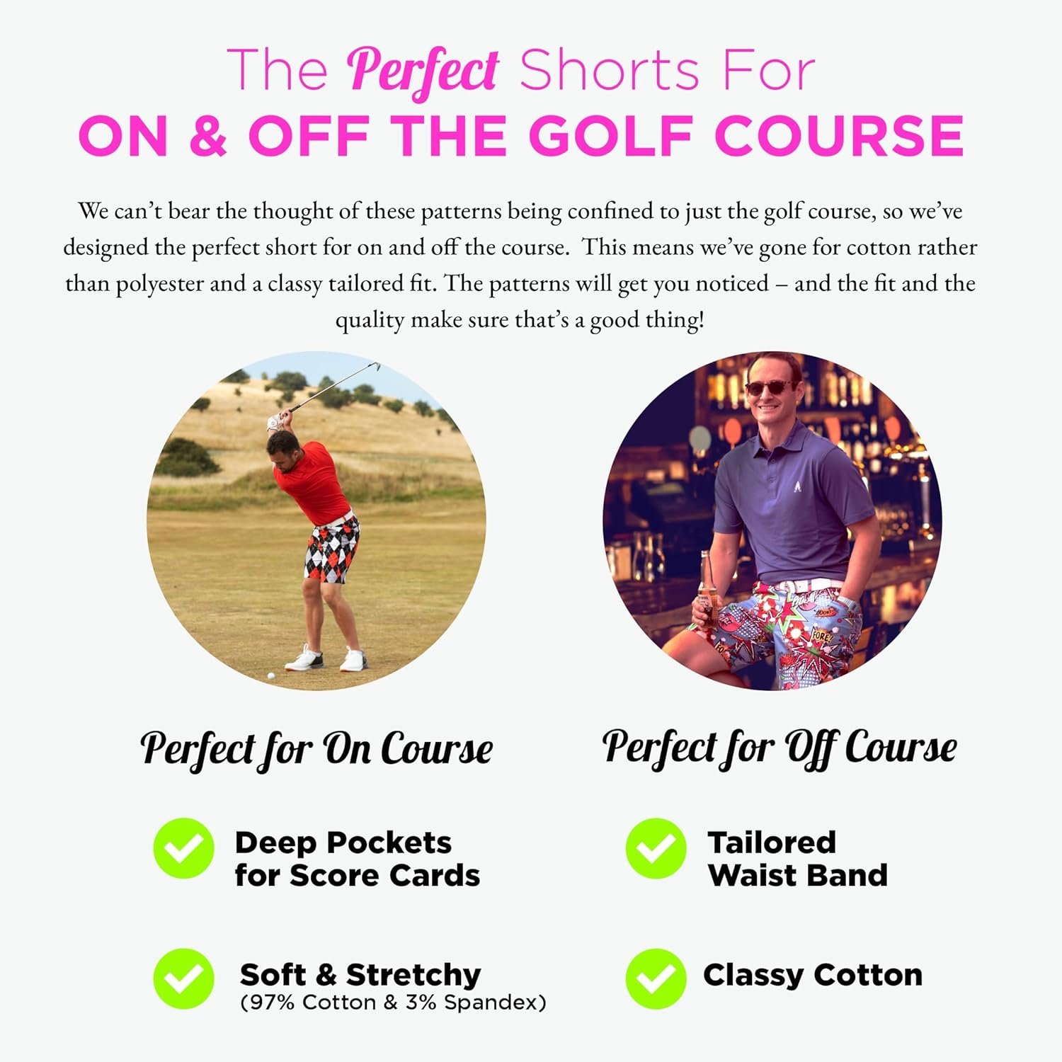 Royal & Awesome Men's Golf Shorts, Golf Shorts for Men, Golf Shorts Men - Image 5