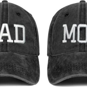 Mom and Dad Hats Fathers Day Dad Mom Gifts Hat Embroidered Adjustable Baseball Caps Gift for Couples Parents