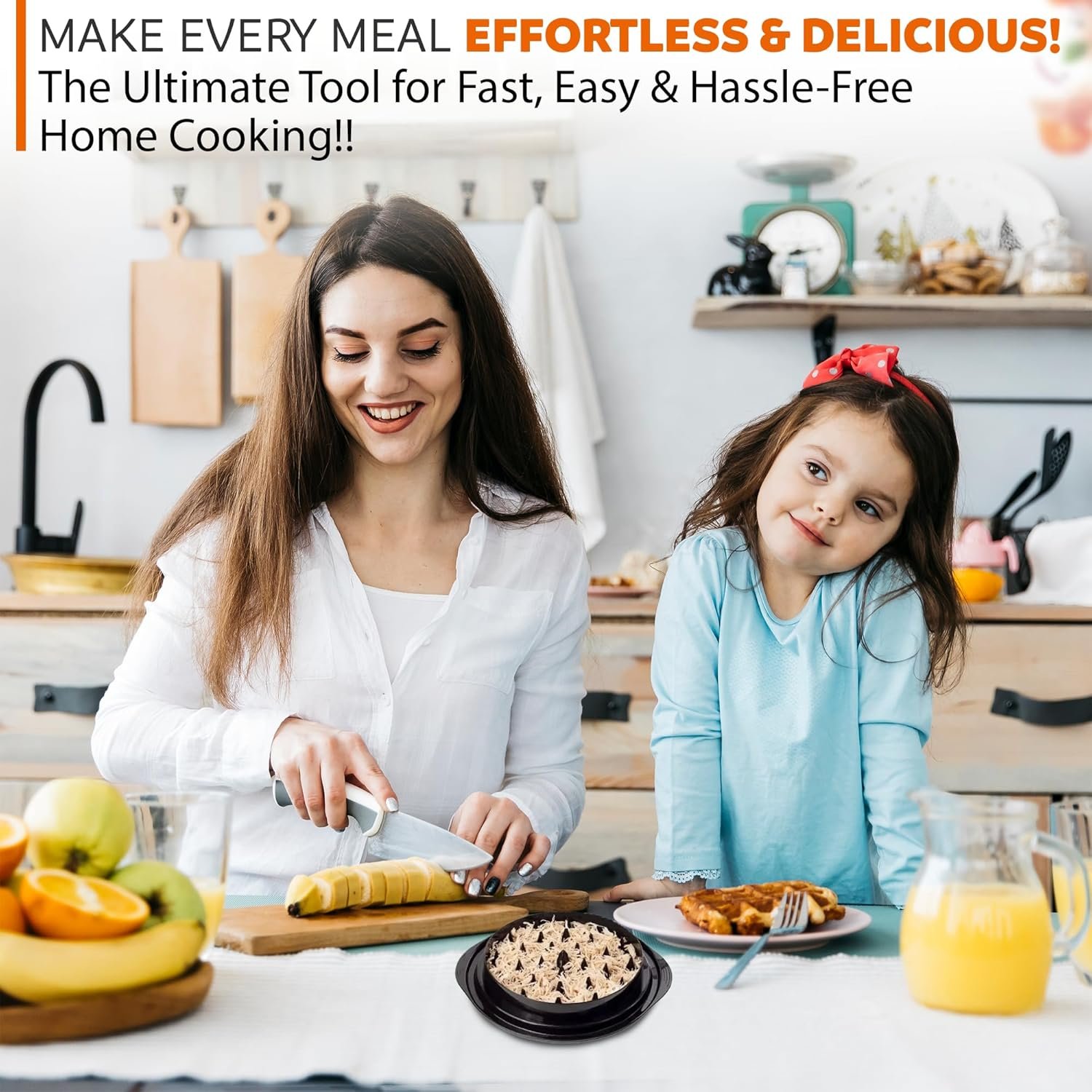 Chicken Shredder Tool Twist – Large Manual Meat Shredder Machine with Visible Lid, Anti‑Slip Base, Brush & Fork – BPA‑Free, Dishwasher Safe – Pulled Pork & Chicken Gadget - Image 7