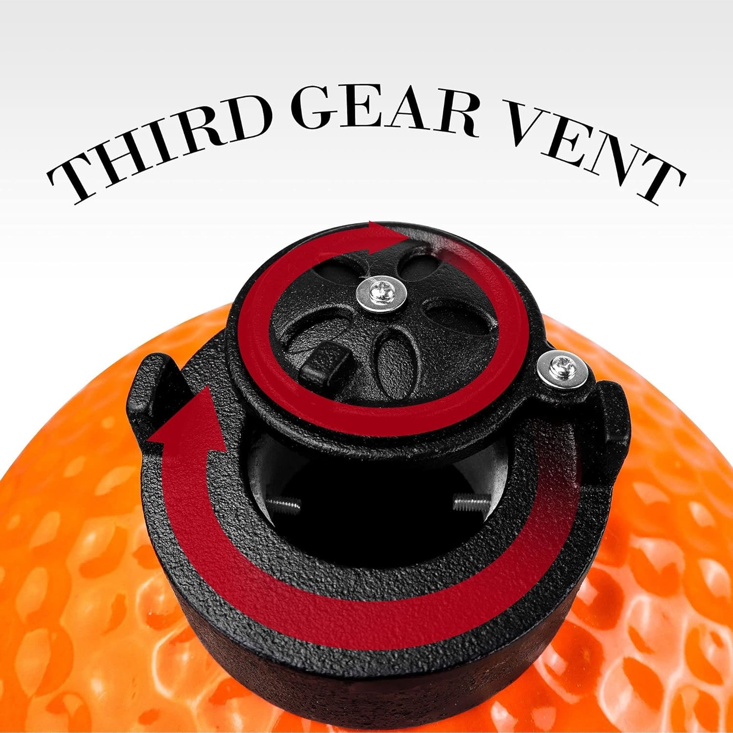 Ceramic Kamado Charcoal BBQ Grill and Smoker, Stainless Steel Grates -15" Ceramic with Tall Stand (ORANGE) - Image 4