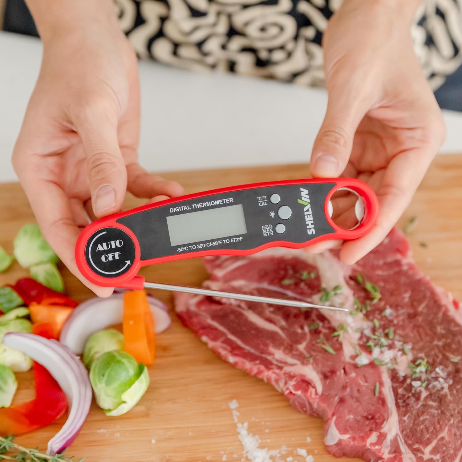 Digital Meat Thermometer with Bottle Opener - Waterproof Magnetic Instant Read Temperature Folding Probe for Cooking Hot Food Oil Fryer BBQ Grill Smoker Candy Liquids Beef Chicken Lamb Fish Pork - Image 4