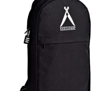 Asaya Chef Knife Sling Bag – 29 Pockets for Knives and Kitchen Utensils – Business Card Holder and Lock – Water Resistant and Durable Ballistic Nylon Backpack for Chefs