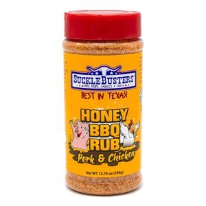 SuckleBusters Honey BBQ Rub: Award-Winning Sweet & Smoky, Sweey-Honey Seasoning for Pork & Chicken, Gluten-Free, No MSG Shaker (13.75oz)